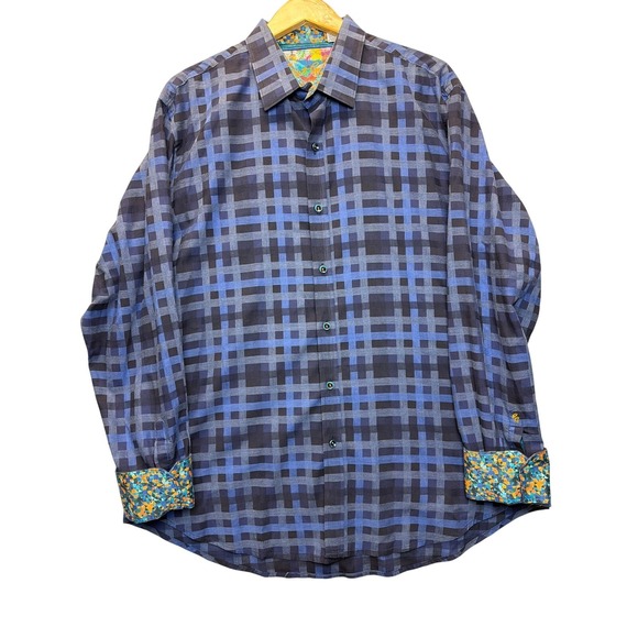 Robert Graham Other - Robert Graham Mens Blue Plaid Long Sleeve Button Down Shirt Classic Fit 2TG 2XL‎